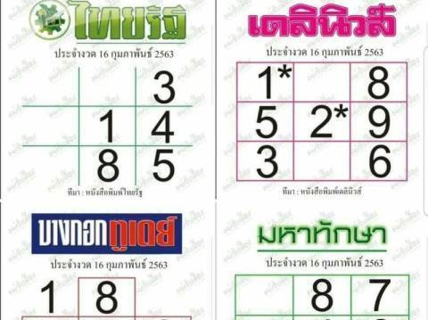 เจาะเลขเด็ด งวดประจำวันที่ 16 กุมภาพันธ์ 2563 งวดนี้ยิ้มต่อได้ "เลขเด็ด เลขดัง" แม่นๆ ไปลุ้นโชค