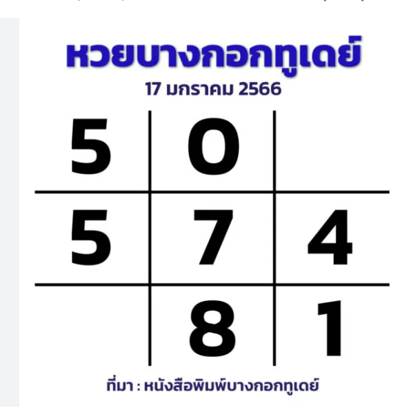 เลขเด็ดโค้งสุดท้าย 17 1 66 หวยบางกอกทูเดย์ 17 1 66 หวยไทยรัฐเดลินิวส์บางกอกทูเดย์มหาทักษา 5 7 6 2  3 ตารางหวยไทยรัฐของจริง 17 1 66
