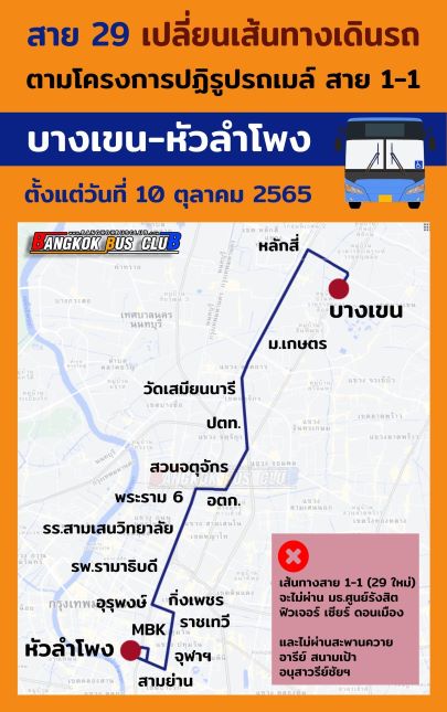  เส้นทางรถเมล์สาย 29 