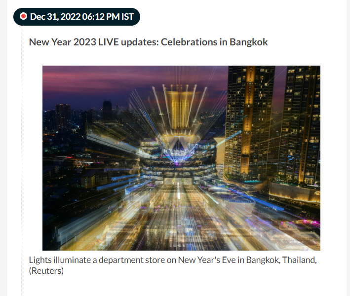 New Year 2023 LIVE updates: Celebrations in Bangkok  